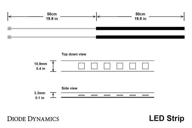 Diode Dynamics LED Strip Lights Red 100cm Strip SMD100 WP (DD2203)