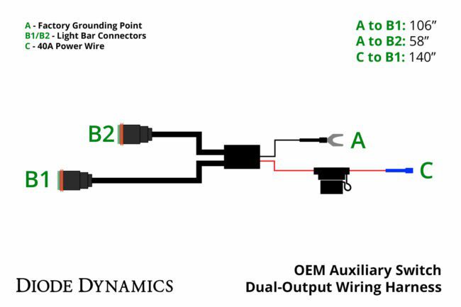 Diode Dynamics OEM Auxiliary Switch Dual-Output Wiring Harness (DD4056)