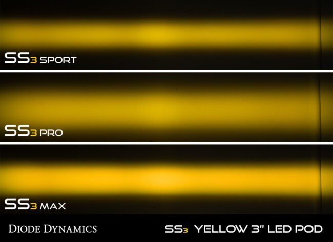 Diode Dynamics SS3 LED Pod Max Yellow SAE Fog Angled (Pair)