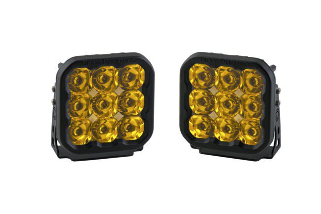 Diode Dynamics SS5 LED Pod Sport Yellow Spot (Pair) (6x6)