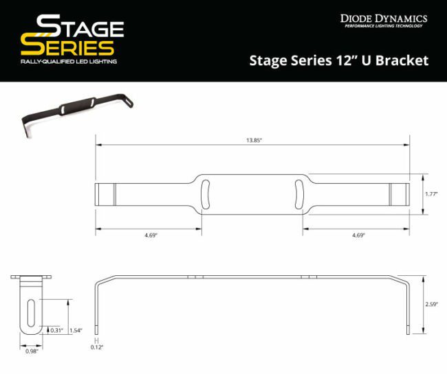Diode Dynamics Stage Series 12" U Bracket (DD6002S)