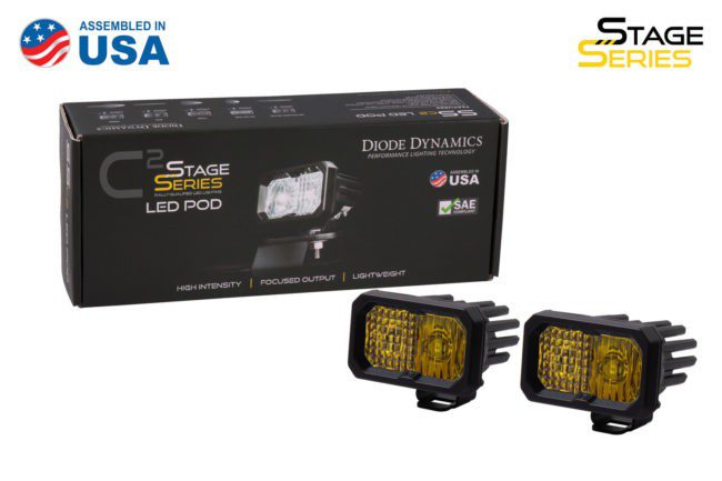 Diode Dynamics Stage Series 2" SAE/DOT Yellow Sport Standard LED Pod (Pair)