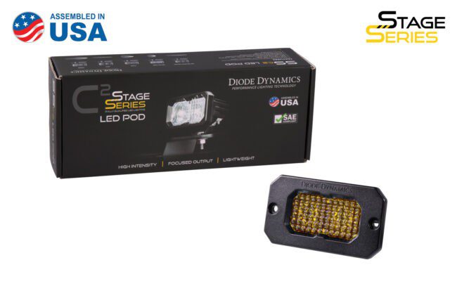 Diode Dynamics Stage Series 2″ SAE/DOT Yellow Sport Flush Mount LED Pod