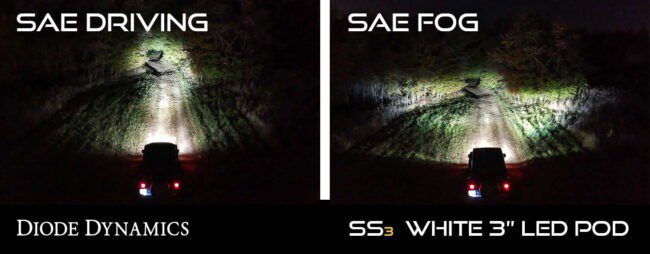 Diode Dynamics Stage Series 3" Type F2 SS3 Fog Light Kit 3000 Lumens White SAE Driving (DD6241)
