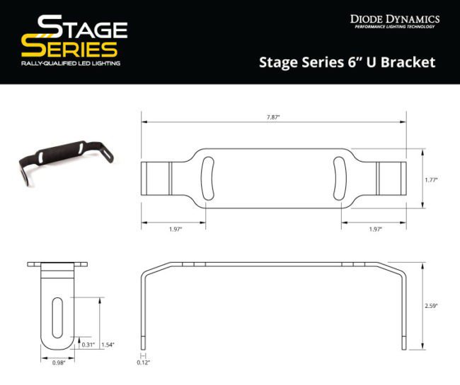 Diode Dynamics Stage Series 6" U Bracket (DD6001S)