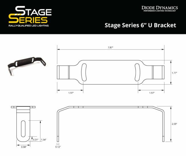 Diode Dynamics Stage Series 6" U Bracket (Pair)