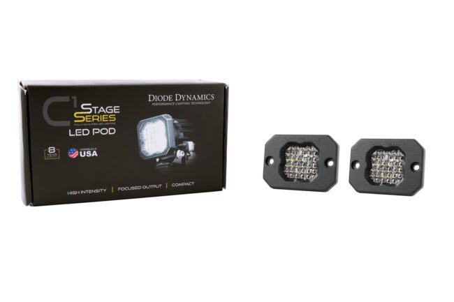 Diode Dynamics Stage Series C1 LED Pod Pro White Flood Flush ABL (Pair)