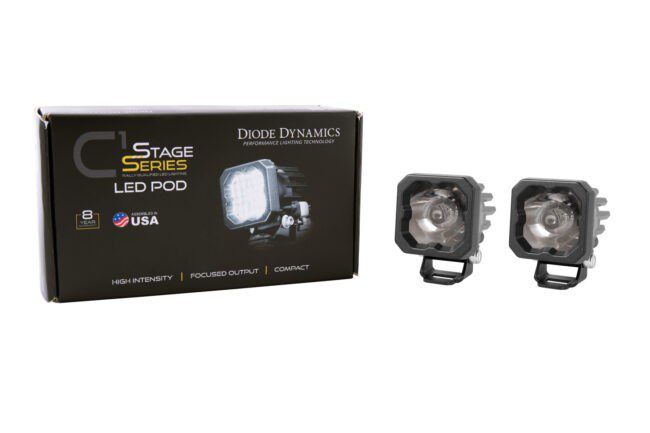 Diode Dynamics Stage Series C1 LED Pod Pro White Spot Standard RBL (Pair)