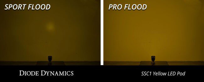Diode Dynamics Stage Series C1 LED Pod Pro Yellow Flood Flush ABL (Pair)