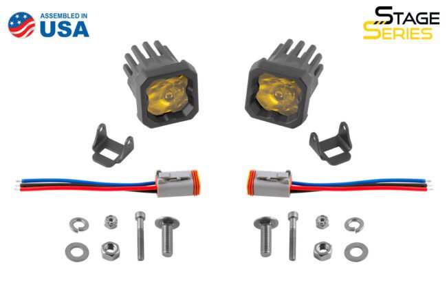 Diode Dynamics Stage Series C1 LED Pod Pro Yellow Flood Standard ABL (Pair)