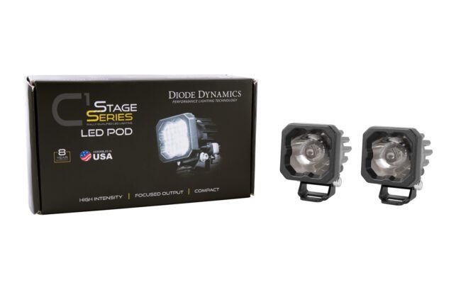 Diode Dynamics Stage Series C1 LED Pod Sport White Spot Standard RBL (Pair)