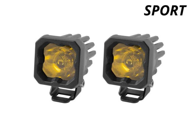 Diode Dynamics Stage Series C1 LED Pod Sport Yellow Flood Standard ABL (Pair)