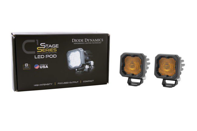 Diode Dynamics Stage Series C1 LED Pod Yellow SAE/DOT Fog Standard ABL (Pair)