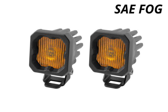 Diode Dynamics Stage Series C1 LED Pod Yellow SAE/DOT Fog Standard ABL (Pair)