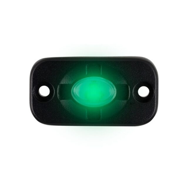 Heise Auxiliary Accent Lighting Pod 1.5" x 3" Black/Green (HE-TL1G)