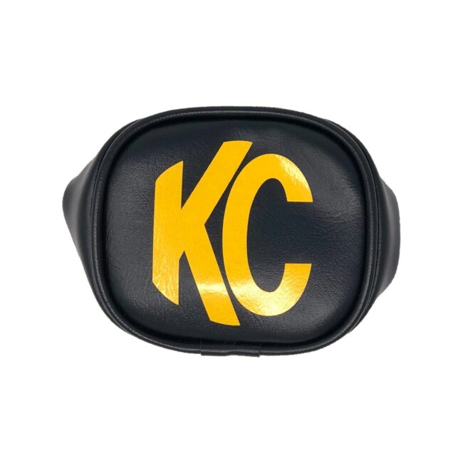 KC HiLiTES 3" Soft Vinyl Cover Round Black/Yellow KC Logo (Pair) (KCH-5303)