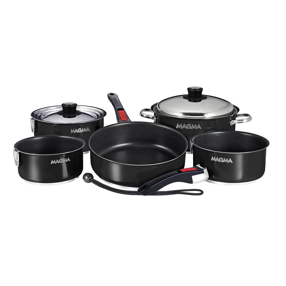 Camco Stainless Steel Nesting Cookware Set- Non Stick Pans and