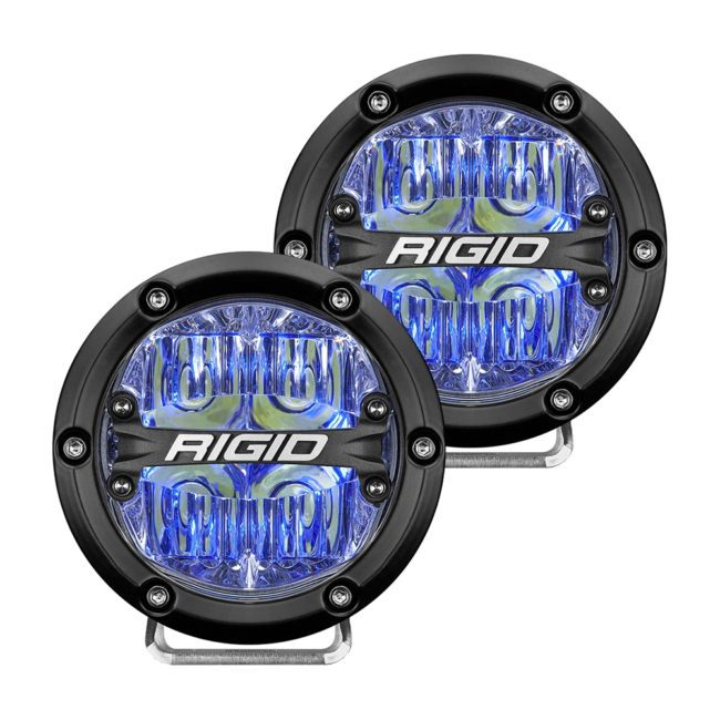 RIGID 360-Series 4" LED Off-Road Fog Light Drive Beam w/Blue Backlight (36119)