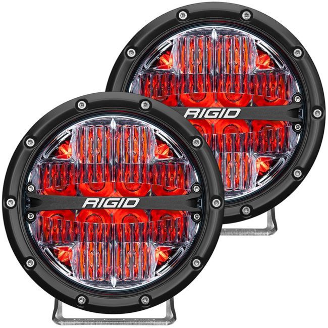 RIGID 360-Series 6" LED Off-Road Fog Light Drive Beam w/Red Backlight (36205)
