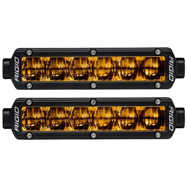 RIGID 6" SR-Series SAE Compliant Fog Light (Black) w/Yellow Light (906704)