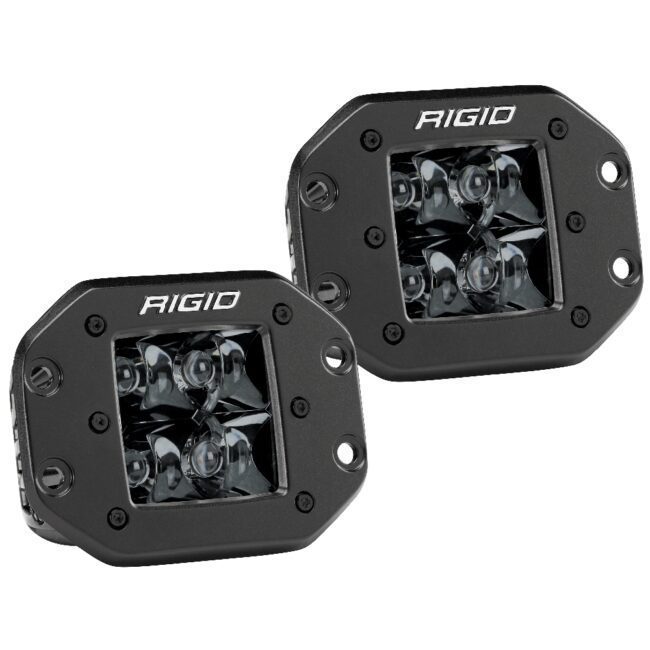 RIGID D-Series PRO Flush Mount Spot LED Midnight Edition (Pair) (Black) (212213BLK)
