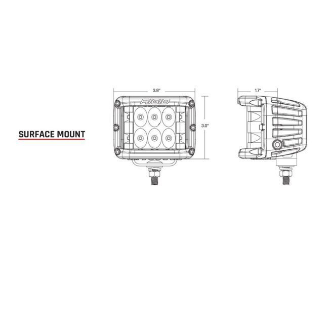 RIGID D-SS Series PRO Driving LED Light Surface Mount (Pair) (Black) (262313)