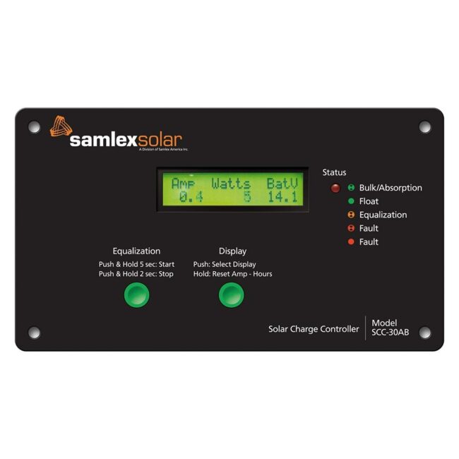 Samlex 30A Flush Mount Solar Charge Controller (SCC-30AB)