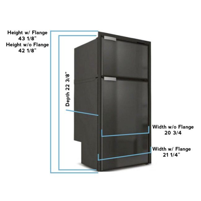 Vitrifrigo DP150i 5.3 cu. ft. Right Hinge Black Refrigerator/Freezer (DP150IBD4-F-2)